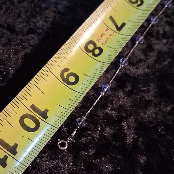 Dainty Silver and Purple Flower Charm Bracelet - Picture 6 of 6